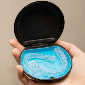 Clear aligners in a case for invisalign in Annapolis treatment
